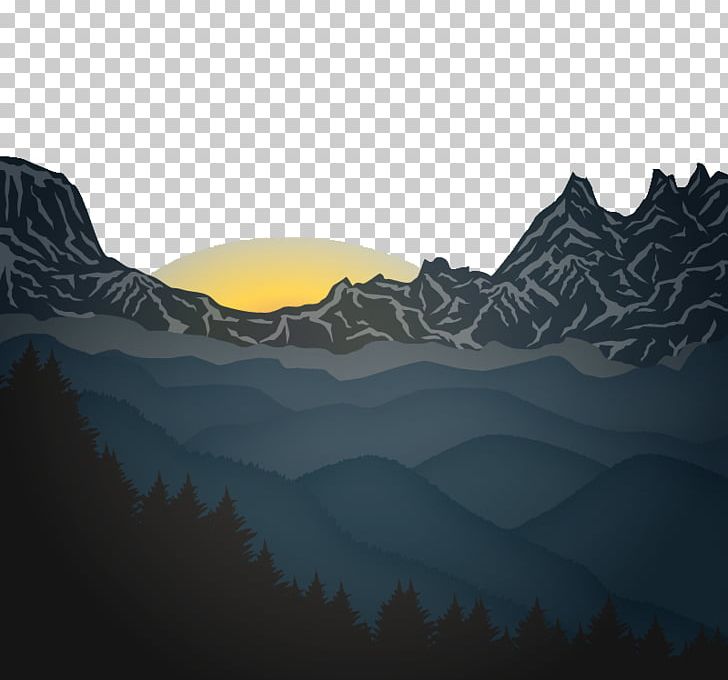 Sunrise Mountain Euclidean PNG, Clipart, Computer Wallpaper.