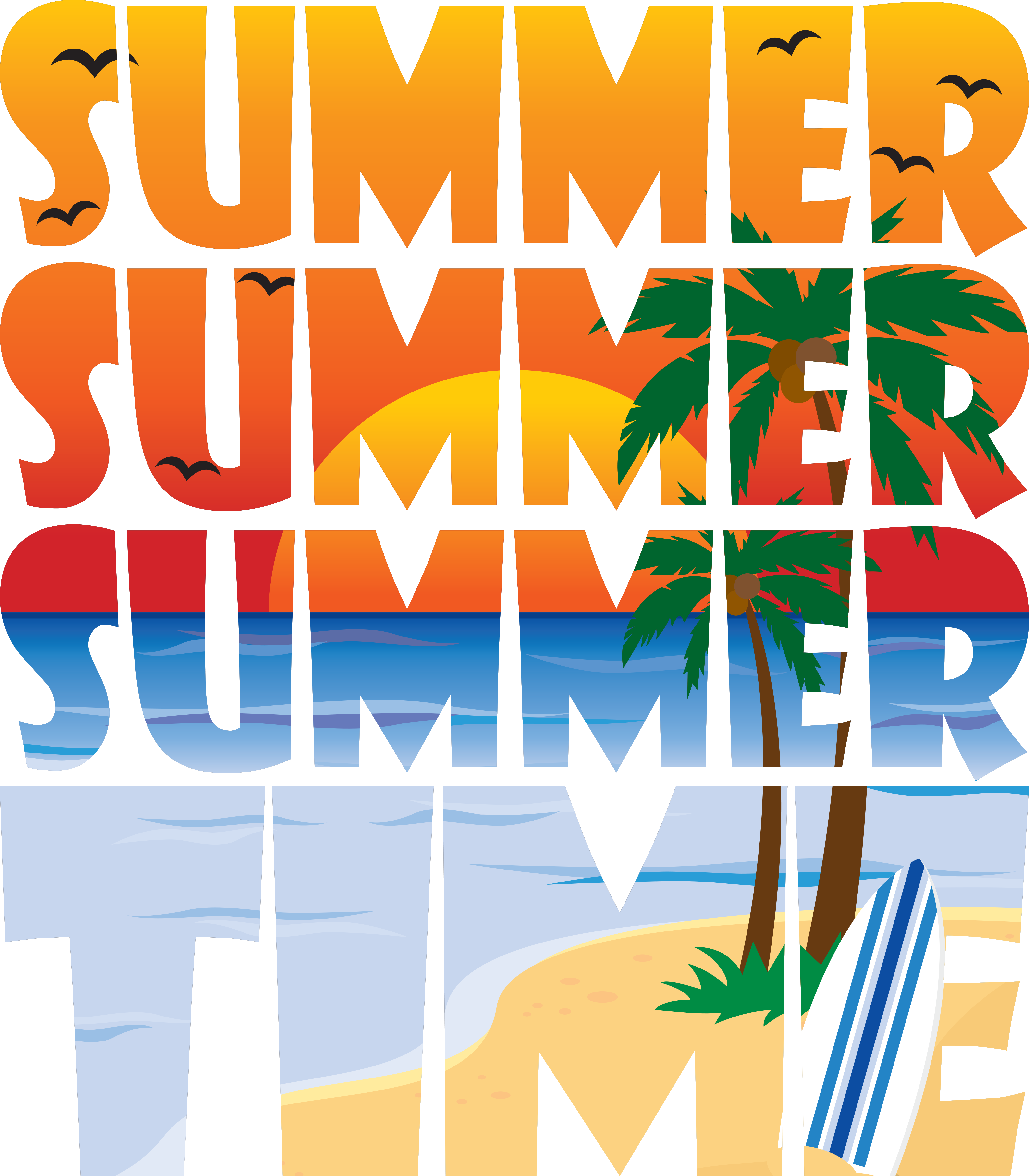 SUMMER SUMMER TIME! design. Illustrated graphic design of a.