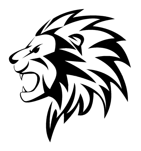 Lion Head Tattoo PNG Vector Clipart.