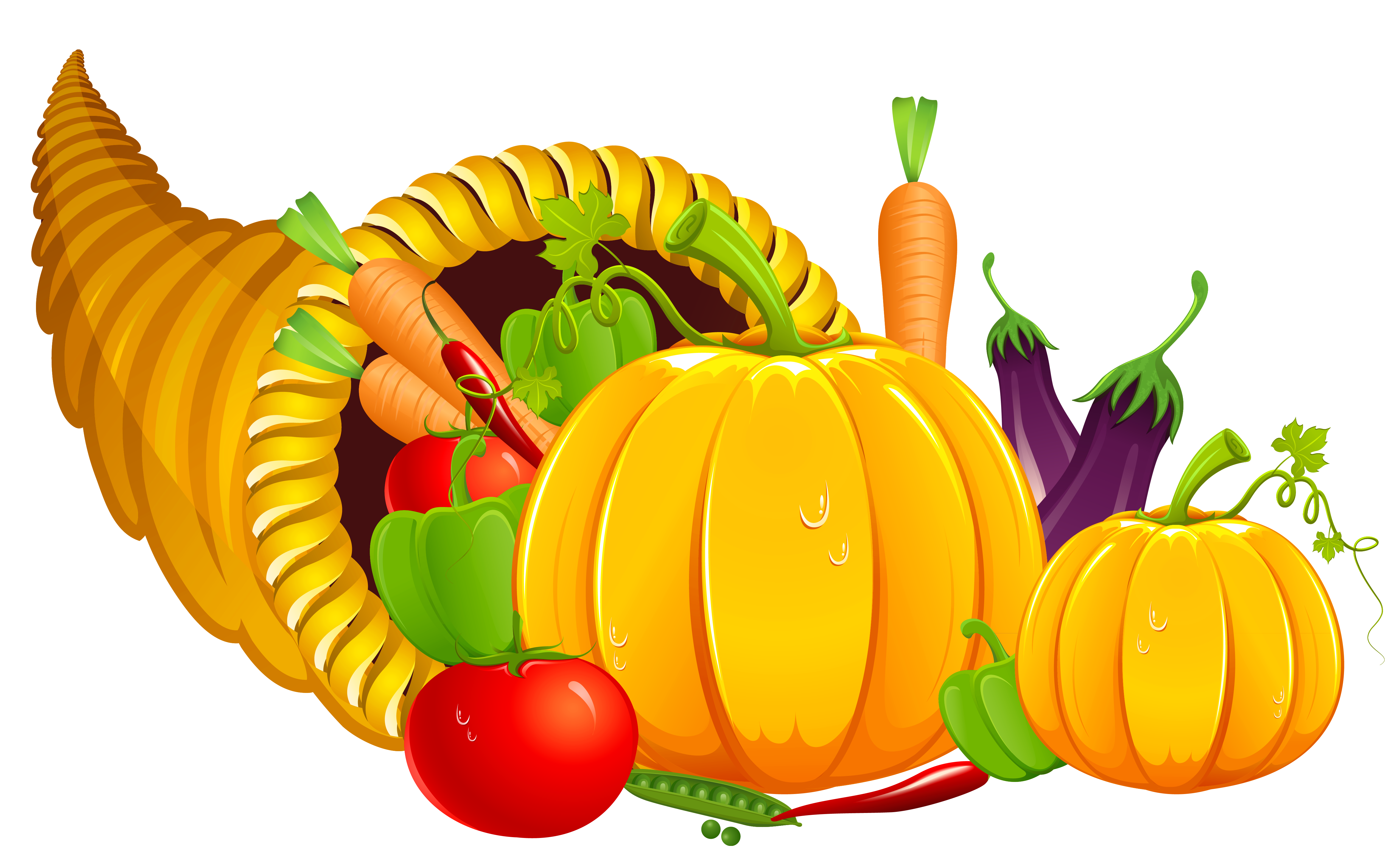 Thanksgiving Cornucopia PNG Clipart.