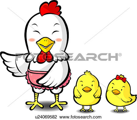 Clip Art of birds, chick, bird, vertebrate, animal, fowl, hen.