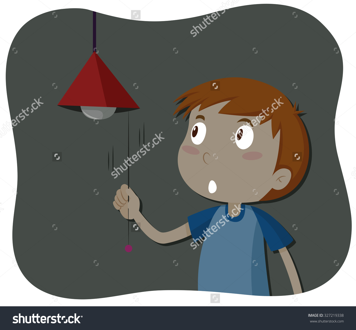 Boy Turning Off Light Illustration Stock Vector 327219338.