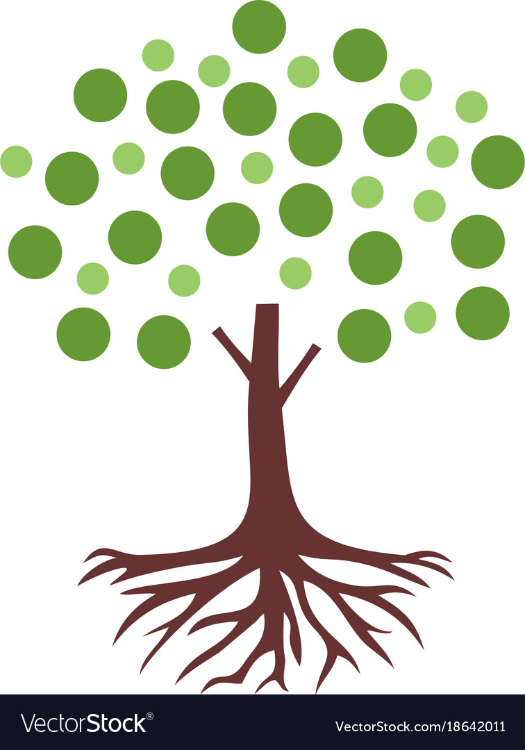 Bubble tree root logo.