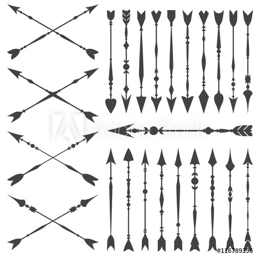 Arrow clip art set in on white background. Collection of.