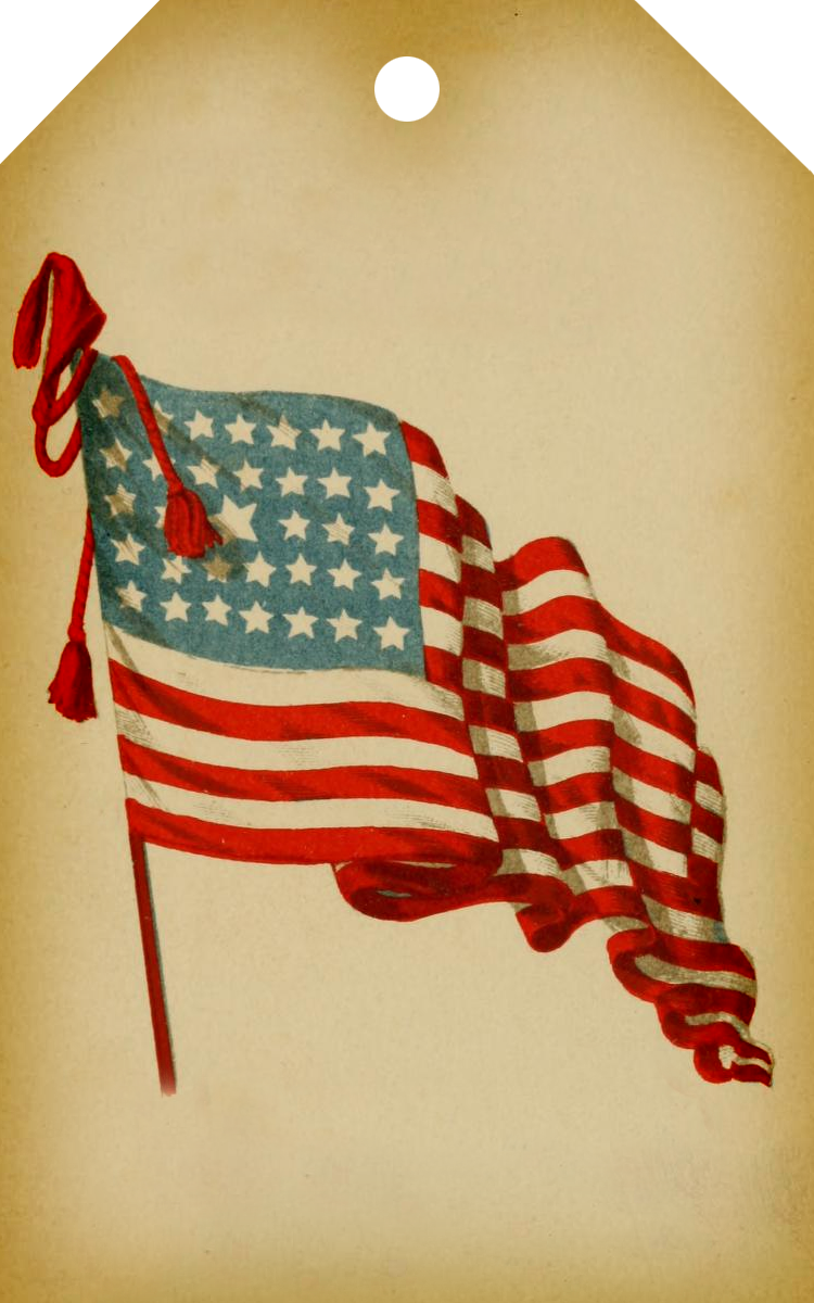 Vintage American Flag Clipart.