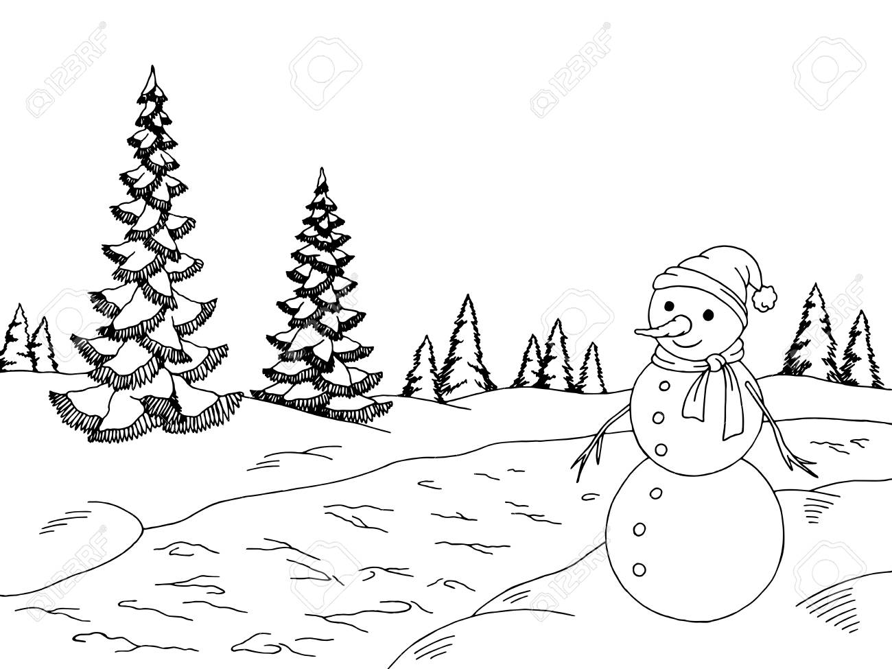 Winter Season Winter Clipart Black And White.