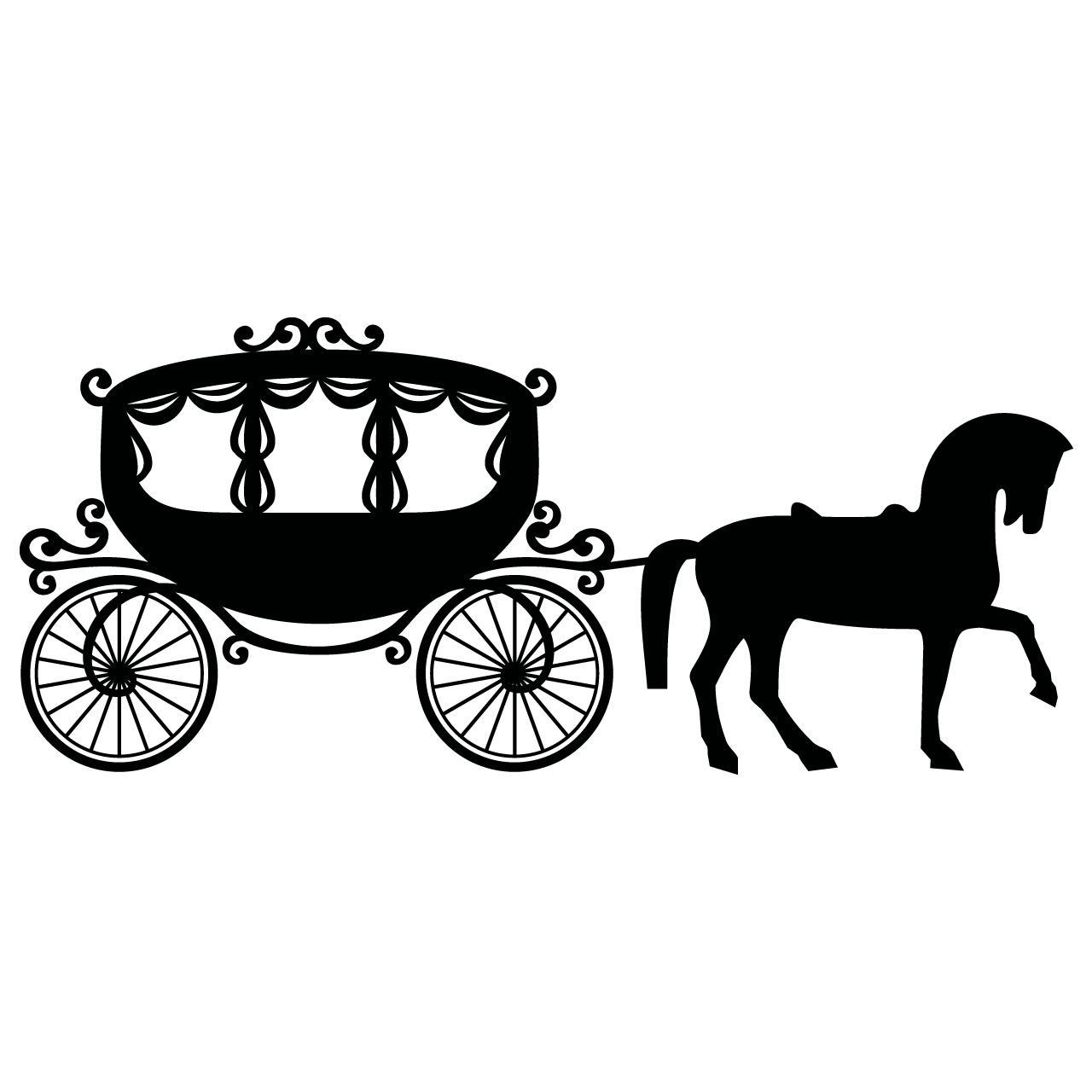 Horse drawn carriage clipart.