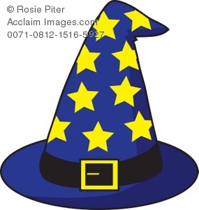 Royalty Free Clipart Illustration of a Wizard's Hat With Stars.