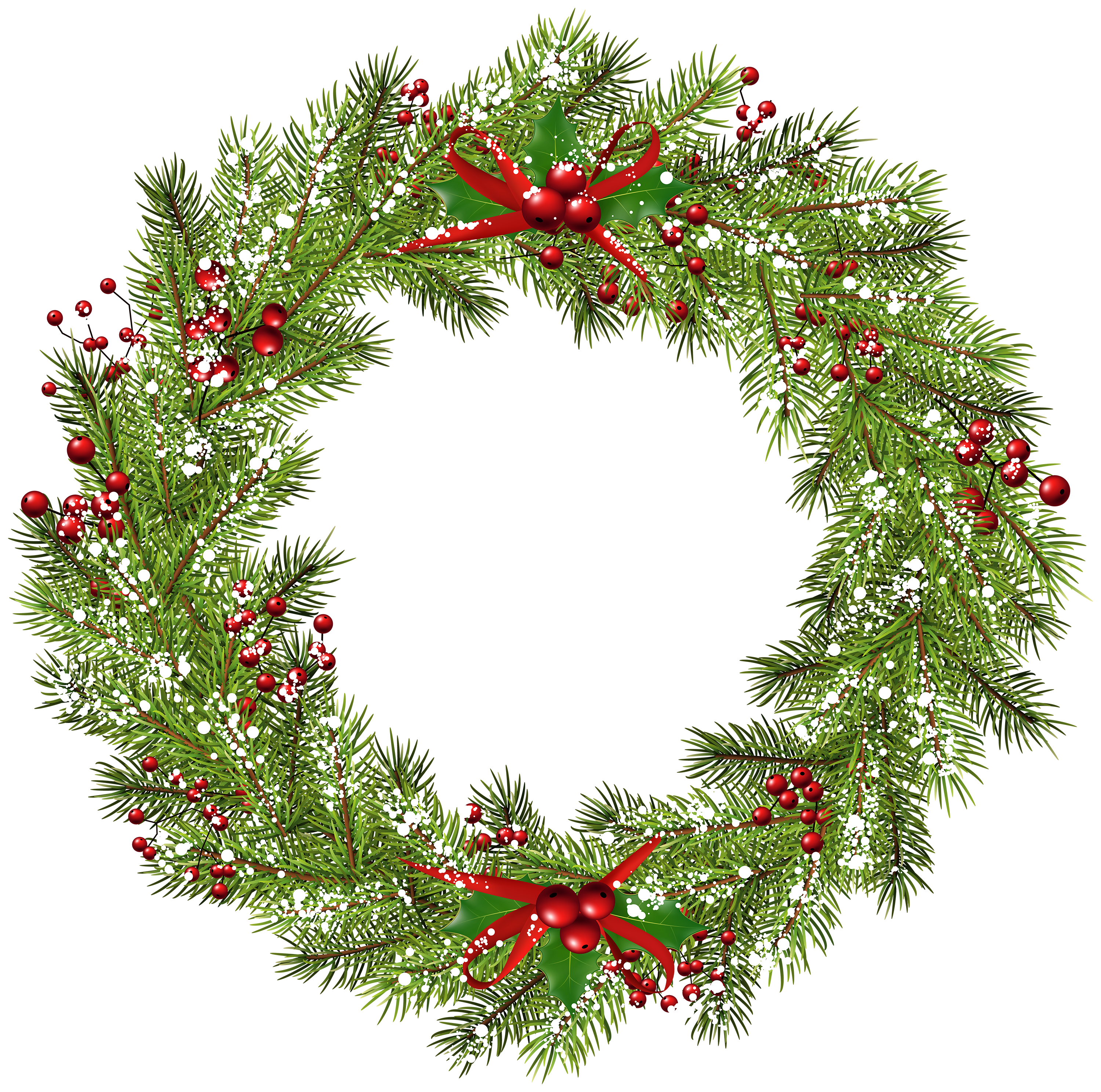 Christmas Wreath PNG Clip Art Image.