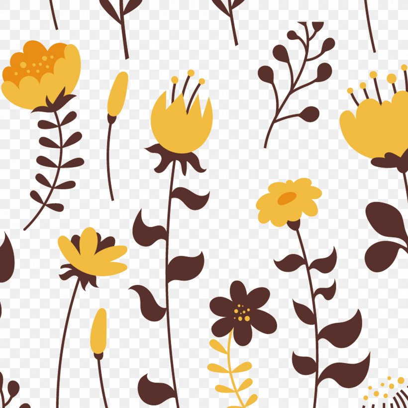 Floral Design Yellow Flower Euclidean Vector, PNG.