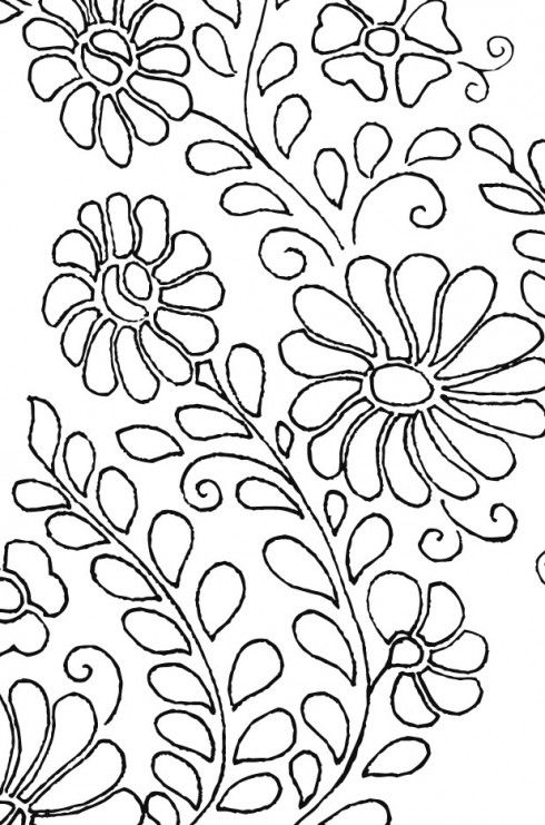 Mexican Floral Yoke Embroidery Pattern.