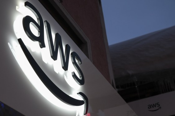 The logo of Amazon Web Services Inc (AWS) is displayed on a sign at a pop-up office ahead of the World Economic Forum (WEF) in Davos, Switzerland, on Monday, Jan. 21, 2019. World leaders, influential executives, bankers and policy makers attend the 49th annual meeting of the World Economic Forum in Davos from Jan. 22 - 25. Photographer: Jason Alden/Bloomberg via Getty Images