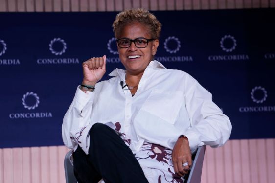 NEW YORK, NEW YORK - SEPTEMBER 18: Founder & General Partner 1863 Ventures Melissa Bradley speaks onstage during the 2023 Concordia Annual Summit at Sheraton New York on September 18, 2023 in New York City. (Photo by John Lamparski/Getty Images for Concordia Summit)