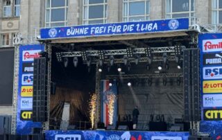 Aufstiegsparty Holstein Kiel Aufbau & Test der Fontäne