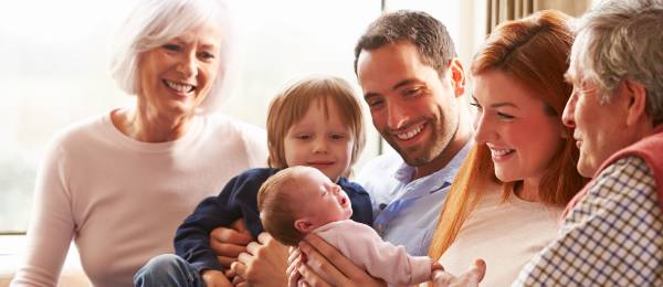 Family with baby