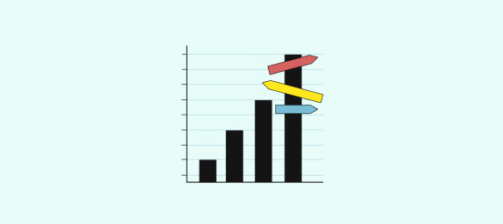 Market Factors illustration - bar graph with signs