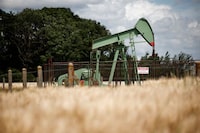 A pumpjack operates at the Vermilion Energy site in Trigueres, France, June 14, 2024.