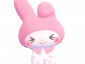 Cute Pink Bunny Character, Adorable Plush Toy, Cartoon Rabbit Figure, Kawaii Animal Design, My Melody PNG