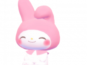 Cute Pink Bunny Character, Adorable Plush Toy, Kawaii Rabbit Figure, Whimsical Animal Design, My Melody PNG