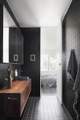 A look inside the black ensuite bathroom on the ground floor.