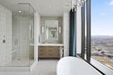 Guest Master Bathroom with views towards the Rocky Mountains