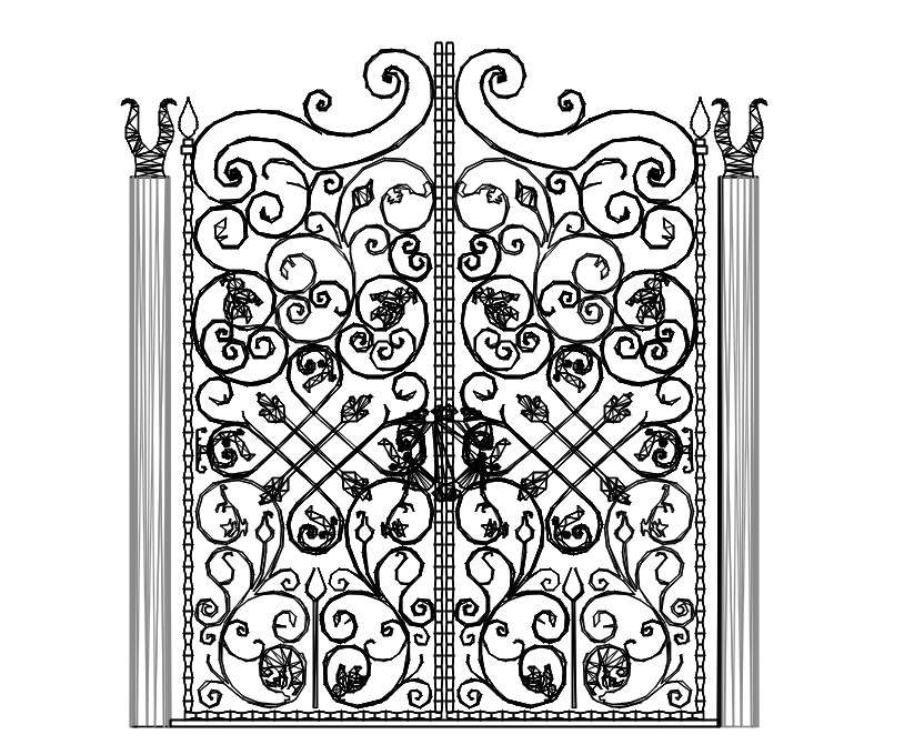 Wrought Iron Gate Grills Various Designs Dwg Block For Autocad - Vrogue