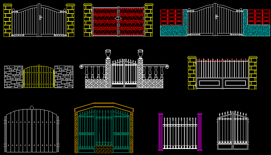 Autocad Drawing Of Main Gate Elevation With Dimension - vrogue.co