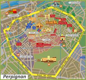 Perpignan Tourist Map