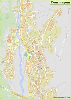 Detailed Map of Courmayeur