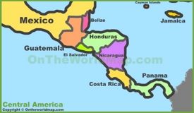 Political map of Central America