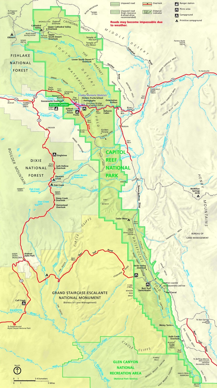 Map of Capitol Reef National Park