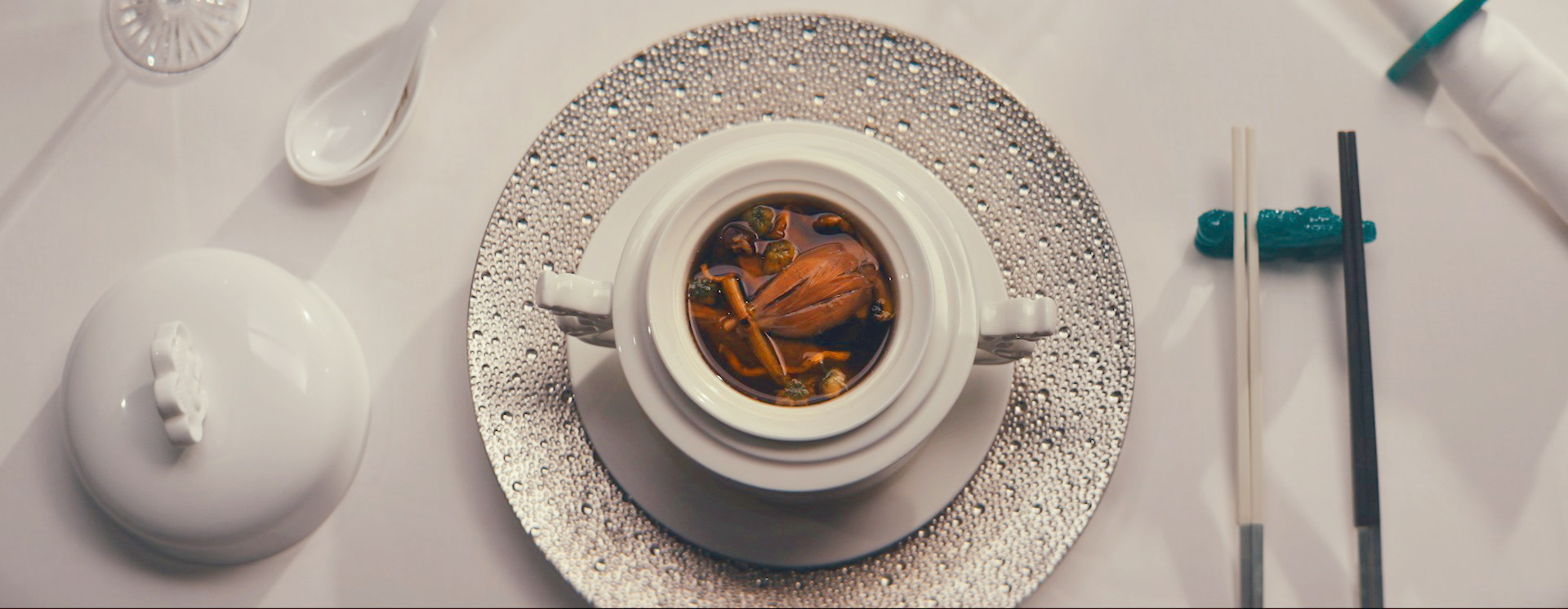 A “healing” double-boiled soup created by Kelvin Au Yeung, executive chef of three-Michelin-starred Jade Dragon restaurant in Macau.