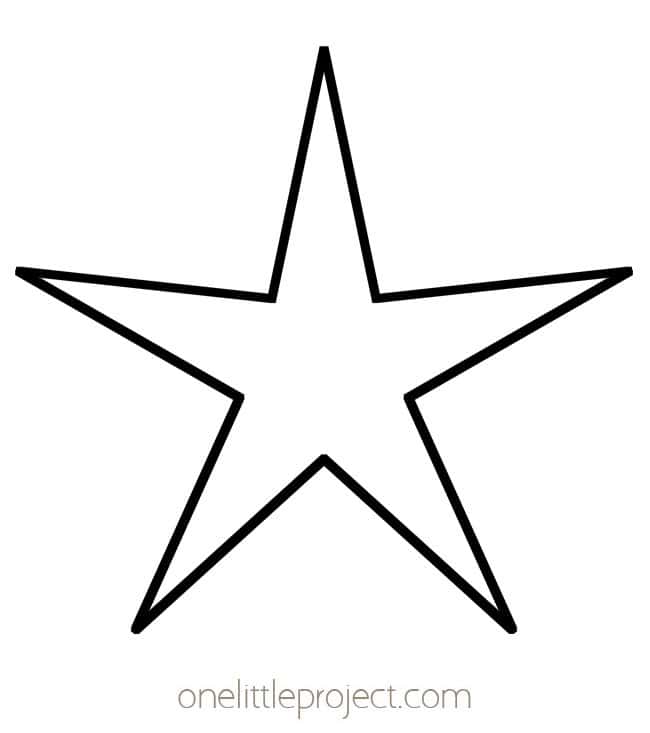 Star Template - 5 Pointed Skinny Star Outline