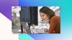 Woman looking at computer screen