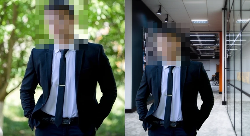 Photos showing how AI used to modify photos for North Korean IT worker used in resumes and profiles