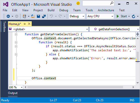 Intellisense screenshot