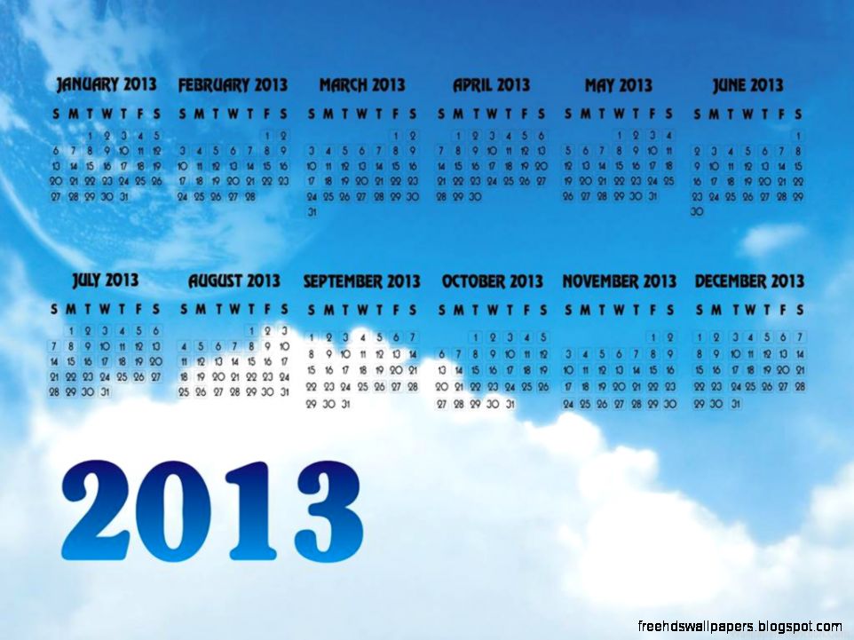 2013 Calendar Widescreen Wallpaper