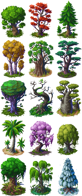 Pixel Art Inspiration Trees