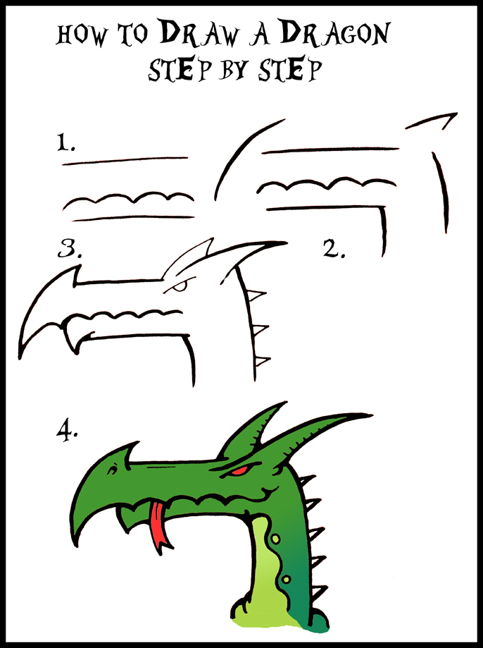 Pic > how to draw a step by step dragon easy