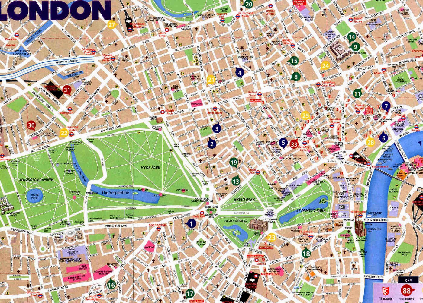 Tourist Map Of London Printable - Printable World Holiday