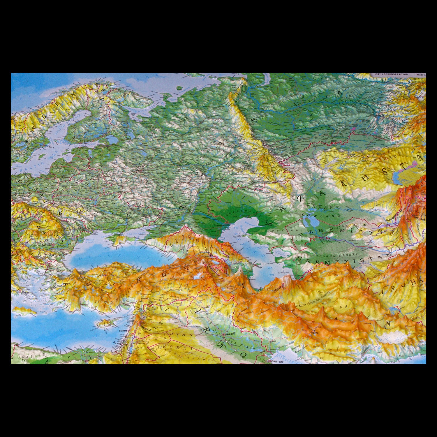 Europe Three Dimensional 3D Raised Relief Map by Testplay