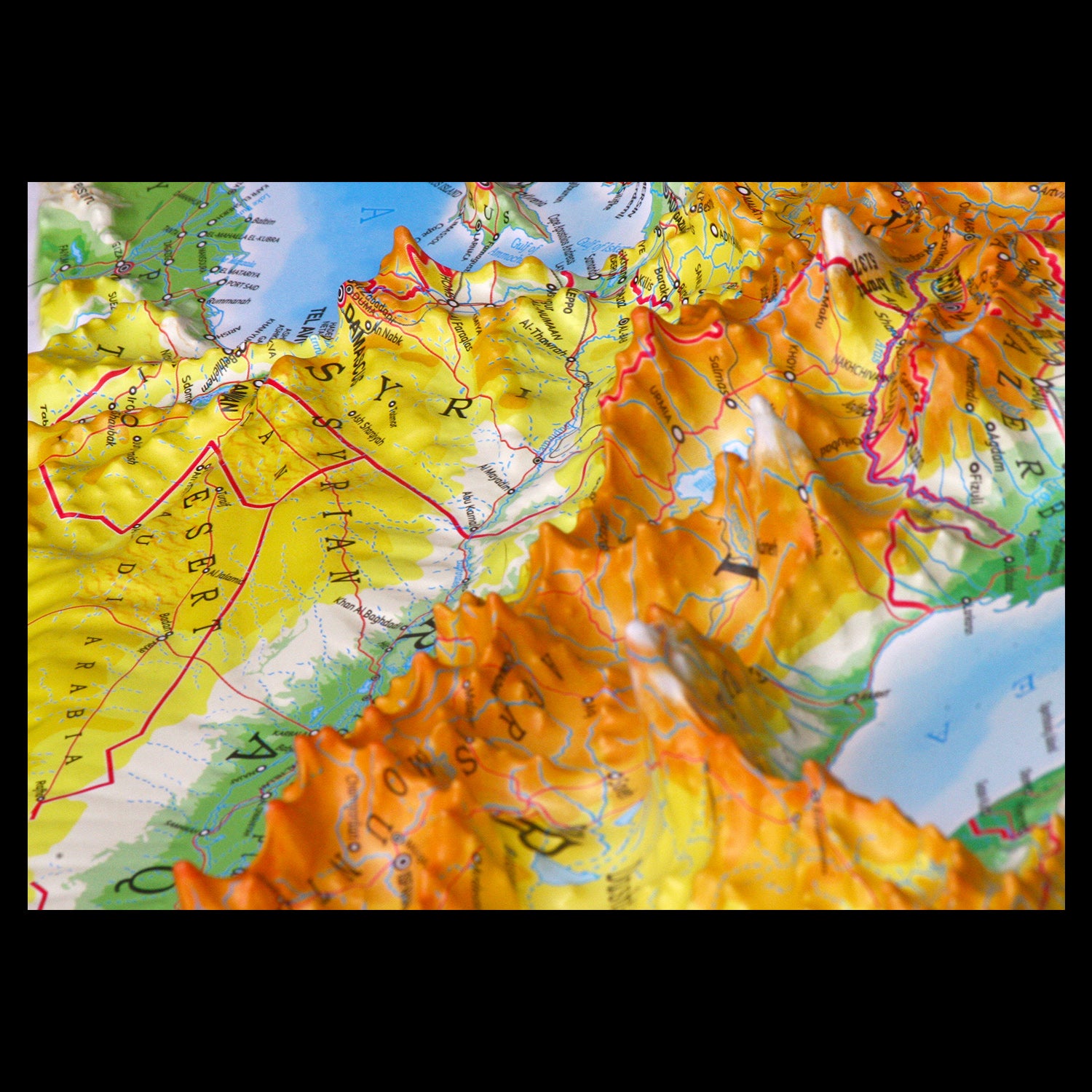 Europe Three Dimensional 3D Raised Relief Map by Testplay