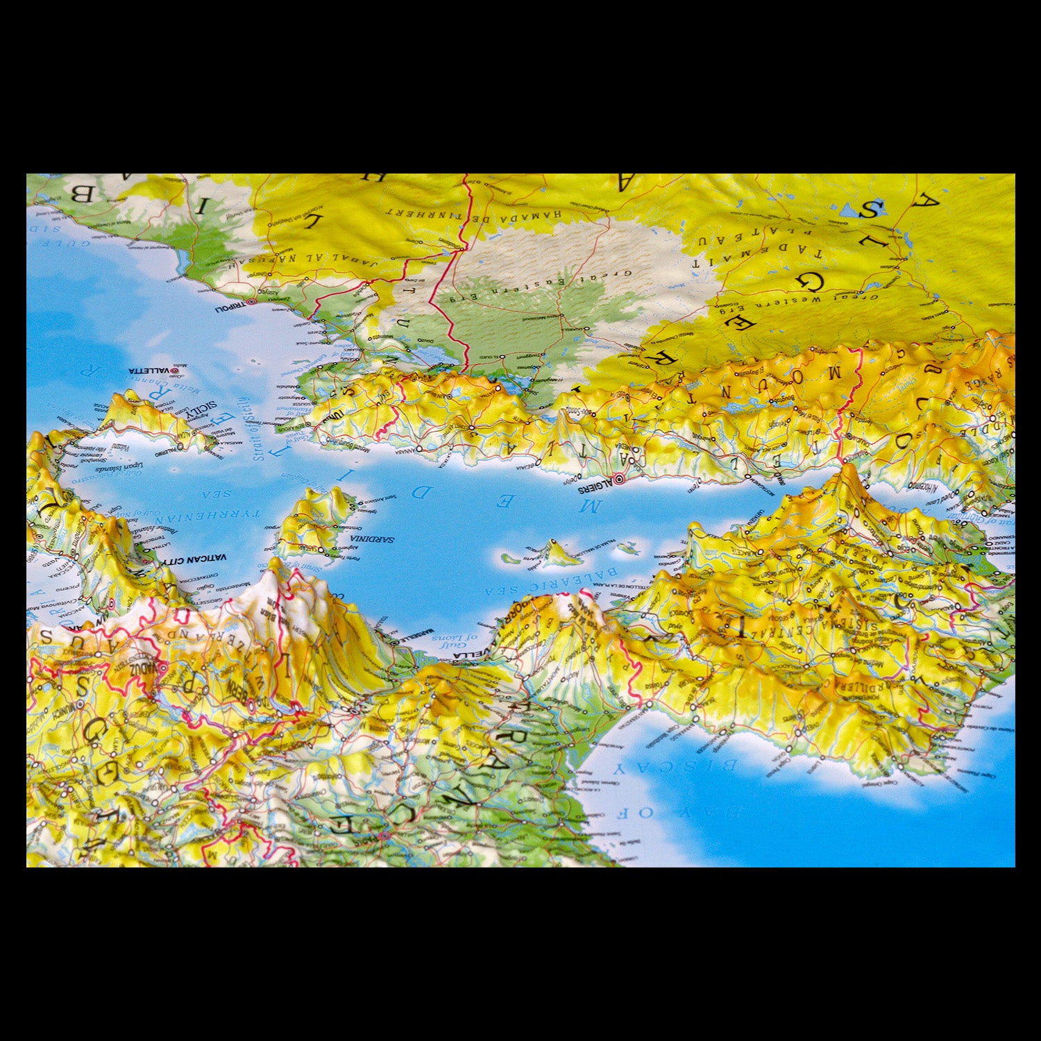 Europe Three Dimensional 3D Raised Relief Map by Testplay