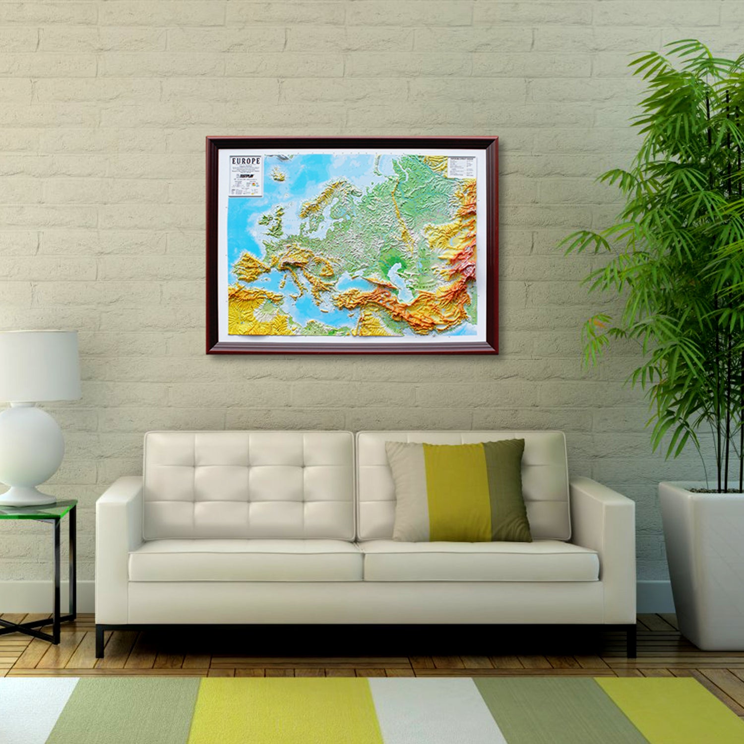 Europe Three Dimensional 3D Raised Relief Map by Testplay