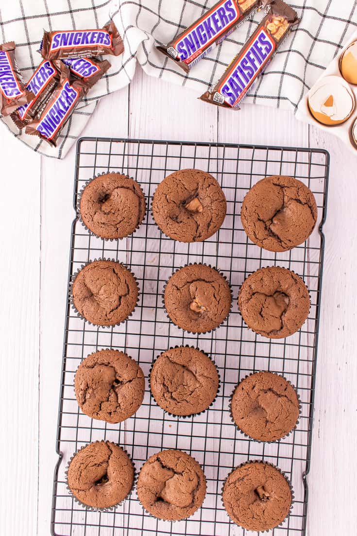 Cupcakes cooling on the cooling rack. 