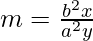 m = −\frac{b^2x}{a^2y}​