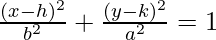 \frac{(x - h)^2}{b^2} + \frac{(y - k)^2}{a^2} = 1