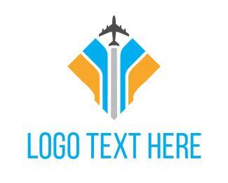 Pilot Logo - Plane Blue Yellow Logo