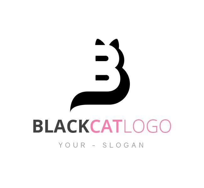 Cat Logo - Black Cat Logo Business Card Template - The Design Love