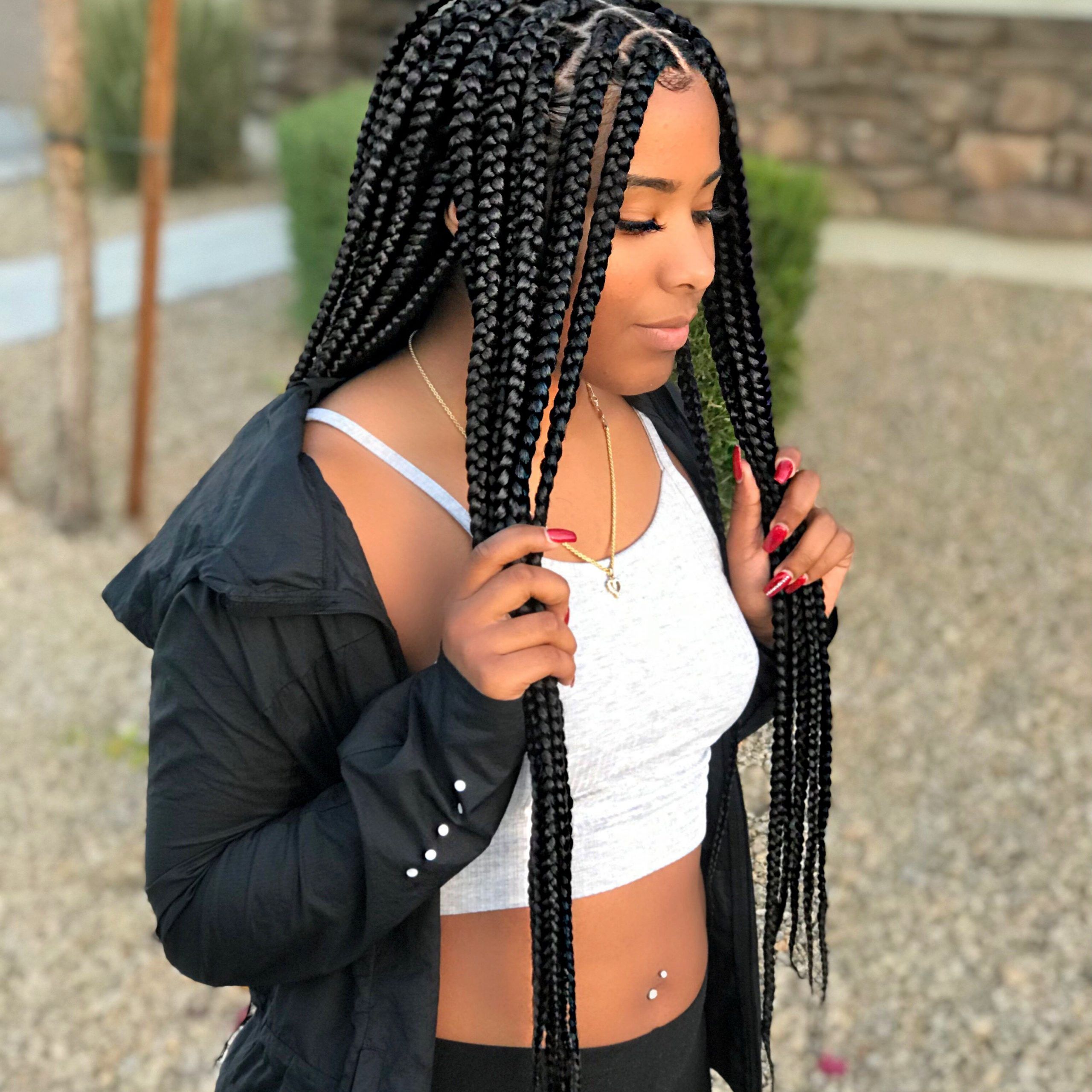 Medium Sized Box Braids – Black Box Braids – Protective Throughout Latest Medium Sized Braids Hairstyles (View 6 of 20)